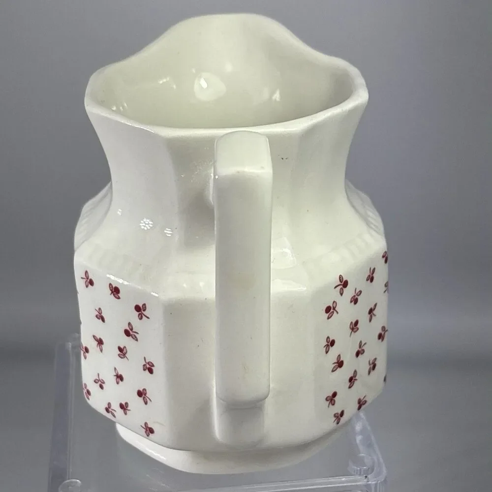 Wedgwood Katrina Creamer Red Chintz Floral Cream Pitcher England Bone China RARE